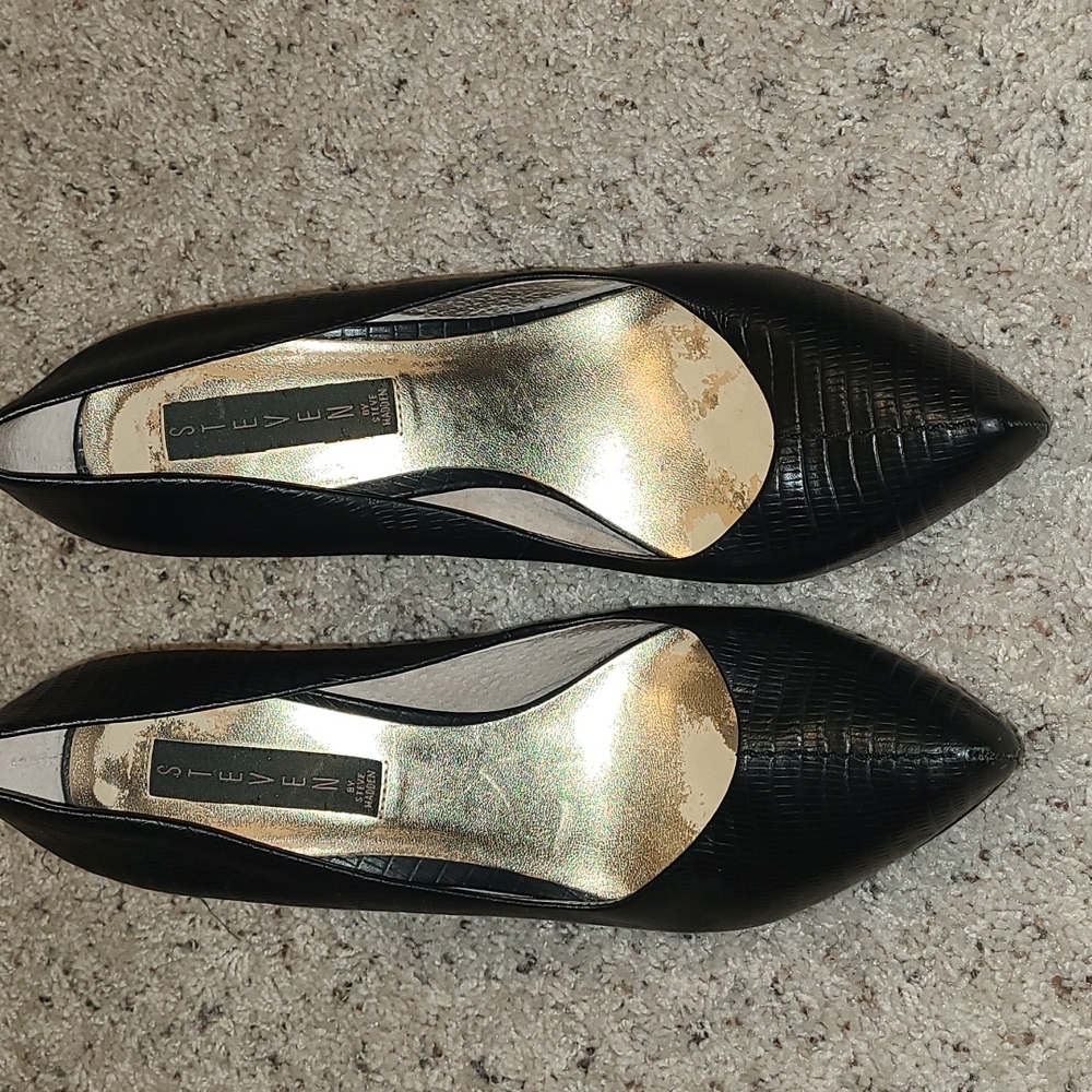 Black leather heel